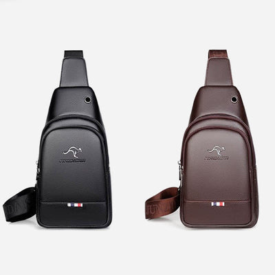 Small Crossbody Sling Bag for Men Leather Purses Chest Bag