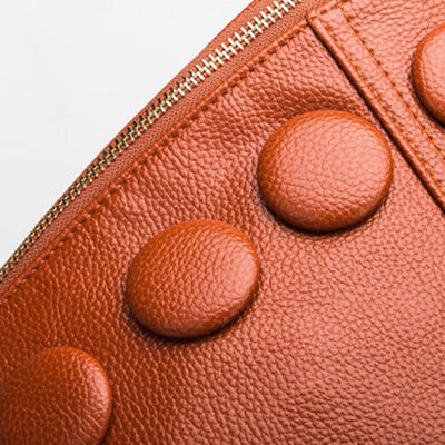 Solid Color Leather Backpack For Women Youth Travel Purse