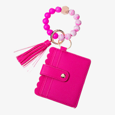 Leather Card Holder For Women Silicone Bead Bracelet Pendant