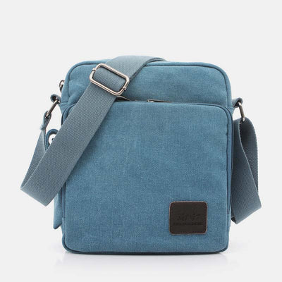 Vintage Canvas Mini Crossbody Shoulder Bag Men Small Purses with Multi-Slot