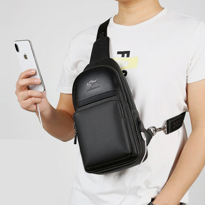 Multipurpose Sling Bag Waterproof Soft Crossbody Backpack with USB Charger Port