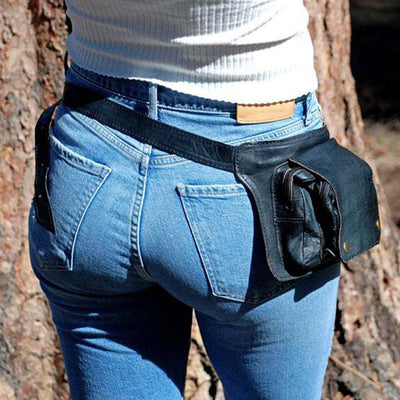 Retro Leather Waist Pack Lady Shoulder Waist Bag Belt Bag