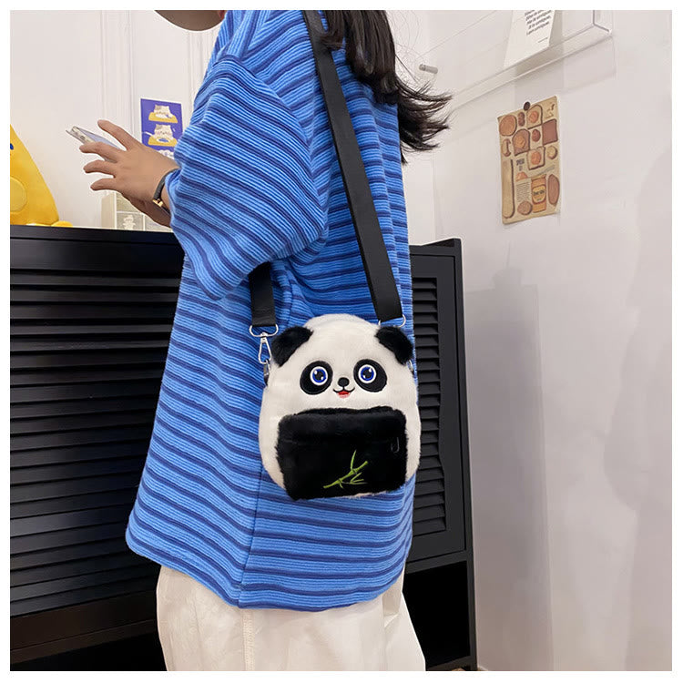 Cute Cartoon Panda Crossbody Bag Plush Toy Shoulder Bag