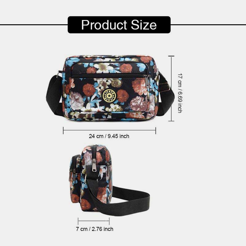 Large Capacity Printing Waterproof Nylon Shoulder Bag Crossbody Bag