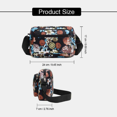 Large Capacity Printing Waterproof Nylon Shoulder Bag Crossbody Bag