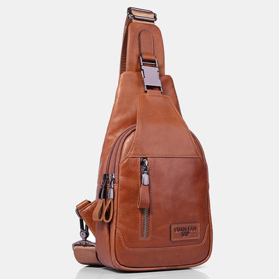 Vintage Genuine Leather Multi-function Sling Bag