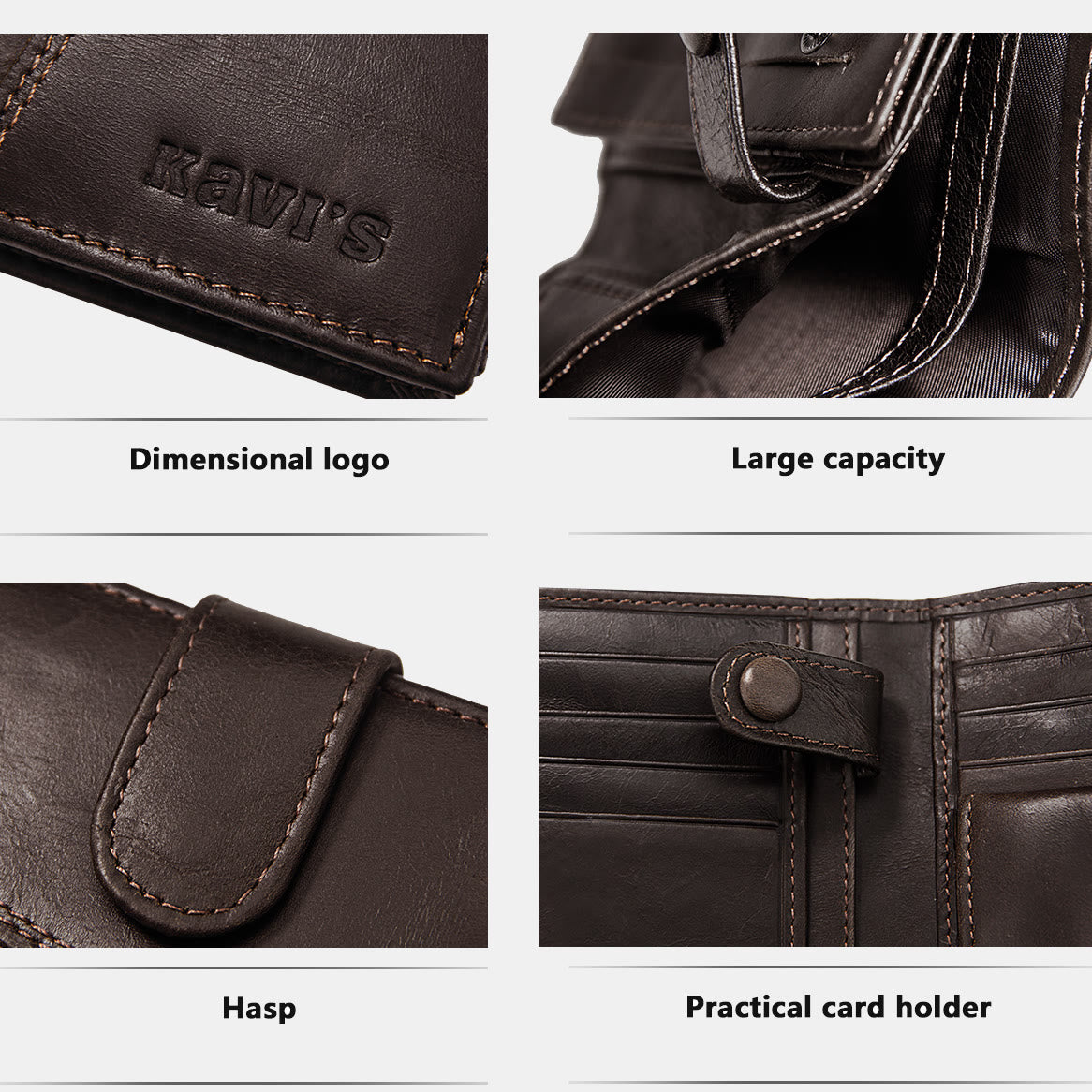 Retro Splicing Long Slim Purse Real Leather Trifold Wallet