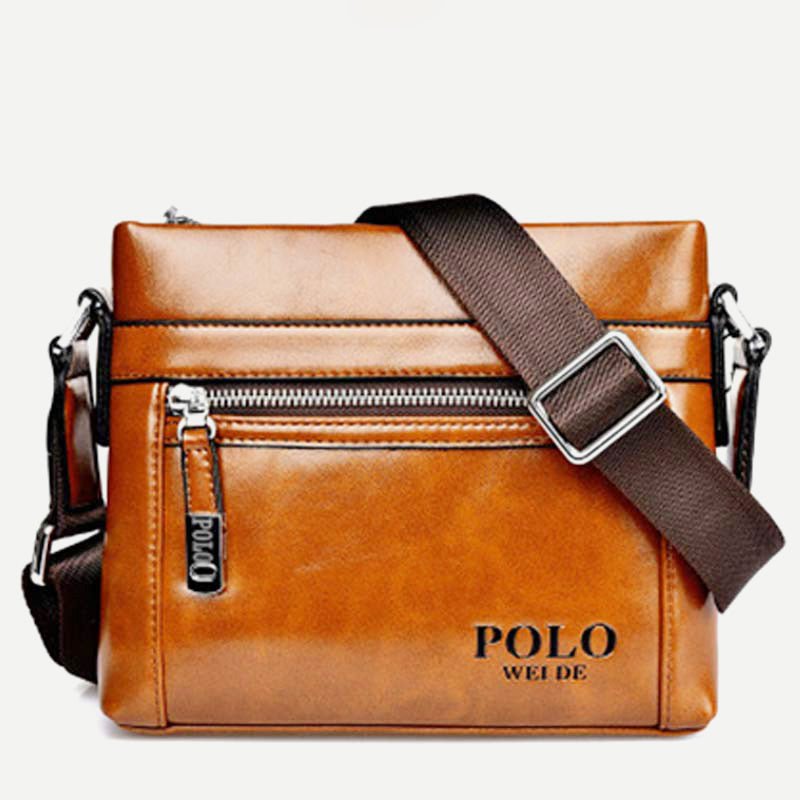 Men's PU Leather Shoulder Bag Business Crossbody Bag Messenger Bag