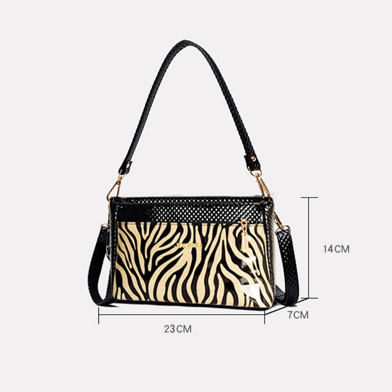 Leopard Zebra Print Underarm Bag For Women Leather Crossbody Purse