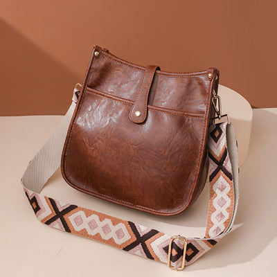 Crossbody Bag for Women PU Leather Vintage Adjustable Shoulder Bag