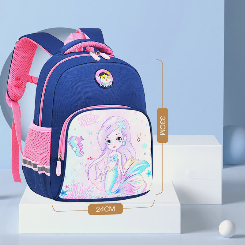 Backpack For Kids Cartoon Character Printing Lightweight Oxford Schoolbag