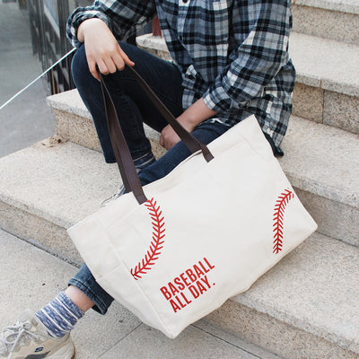 Large Embroidered Canvas Tote Multifunctional Travel Sports Bag Shoulder Bag