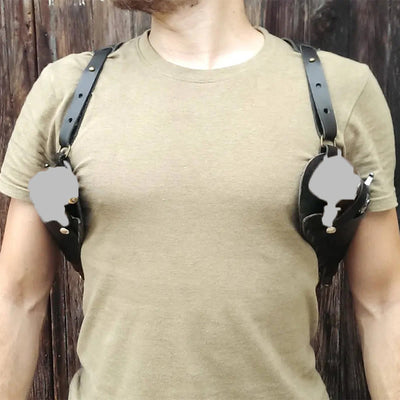 Leather Shoulder Holster For Men Women Retro Costume Theatre Prop