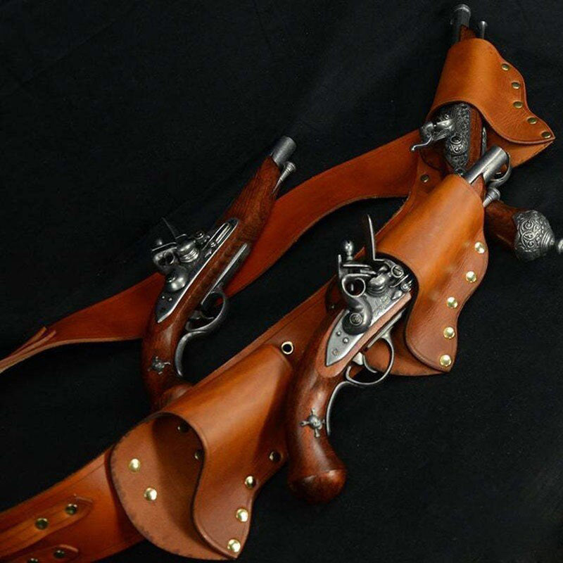 Medieval Pirate Flintlock Holster Sling Bag with Adjustable Strap for LARP Cosplay