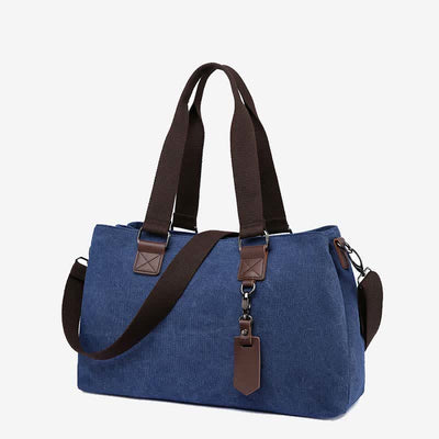 Triple Compartment Canvas Totes Handbag Multifunction Casual Crossbody Shoulder Purse