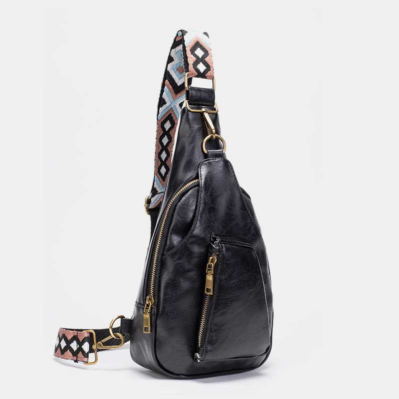 Vintage Soft Leather Sling Bag for Women Large Capacity Shoulder Daypack