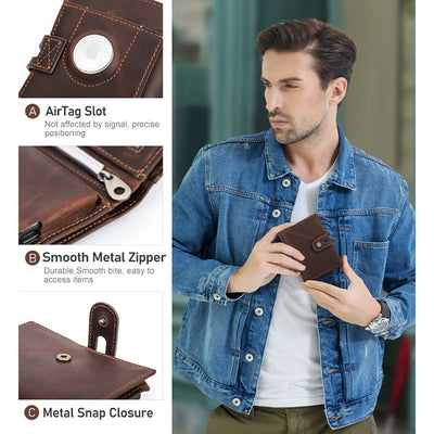 Roomy Leather Airtag Wallet