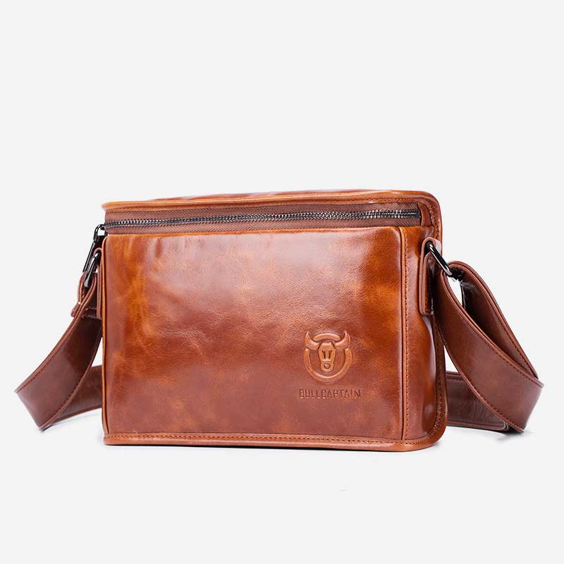 Large Capacity Genuine Leather Waterproof Messenger Bag