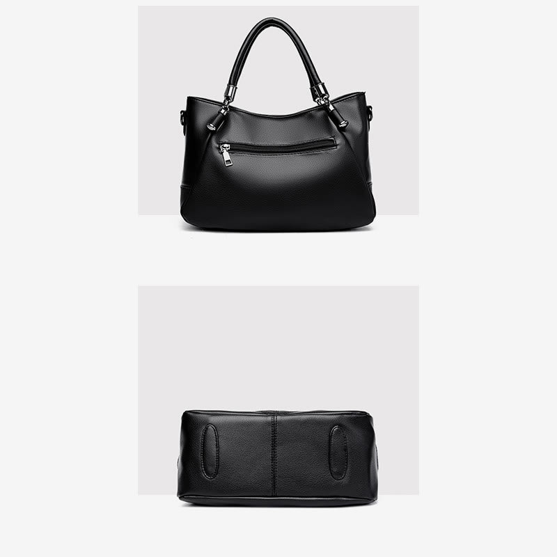 Soft Leather Handbag Women Adjustable Wide Strap Minimalist Crossbody Tote