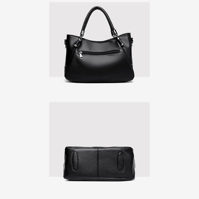 Soft Leather Handbag Women Adjustable Wide Strap Minimalist Crossbody Tote