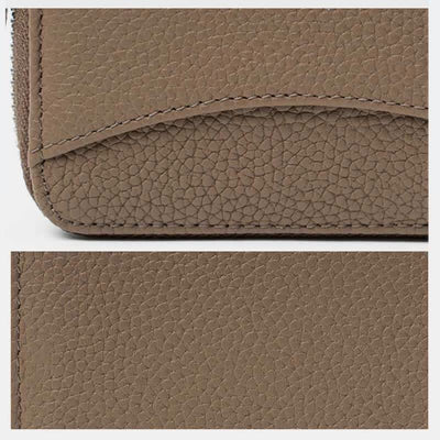 RFID Blocking Small Compact Zip Around Wallet Genuine Leather Coin Purse