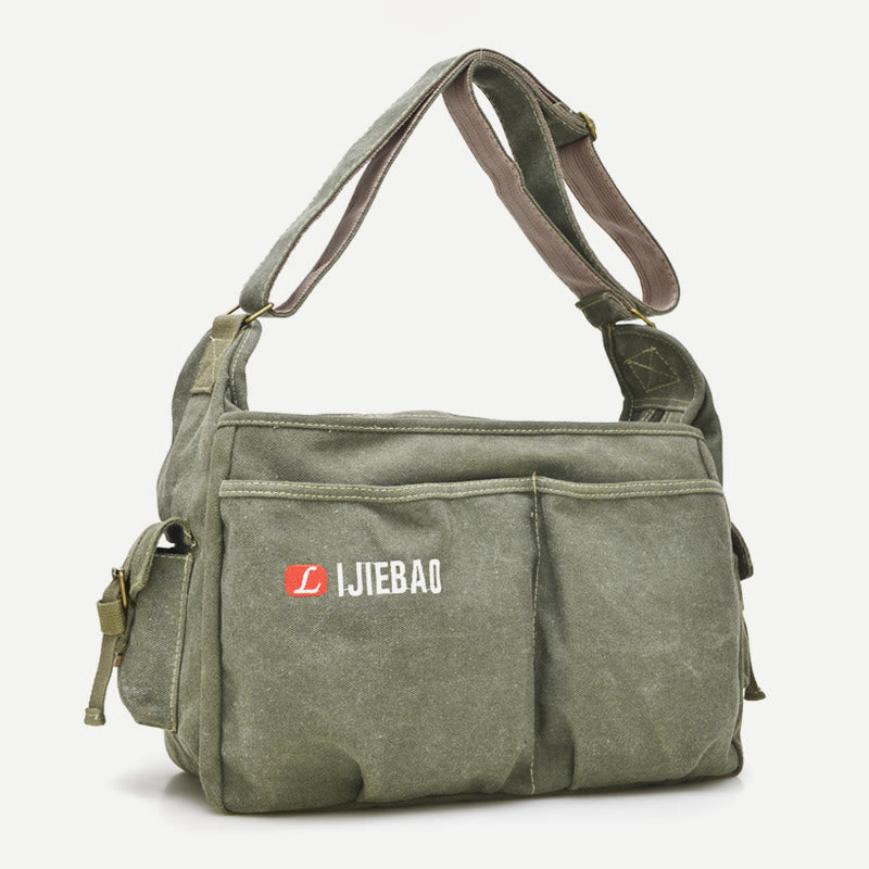 Messenger Bag For Men Vintage Canvas Large Crossbody Kit