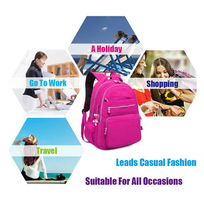Waterproof Nylon Backpack Lightweight Sports Travel Daypack Multi-Color Optionals