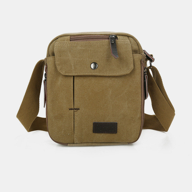 Mens Small Messenger Bag Multi-Slot Travel WorK Canvas Shoulder Bag
