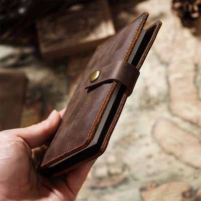 Genuine Leather Passport Holder Cover Wallet with Multi Card Slots