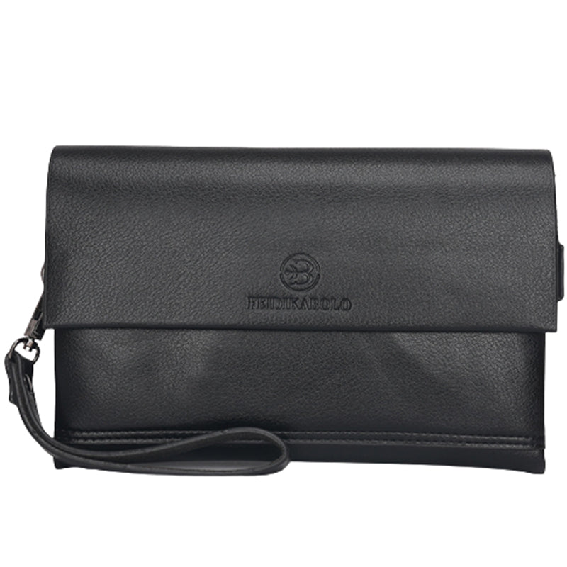 Leather Clutch for Men Triple Compartment Organizer Wrist Bag Wallet