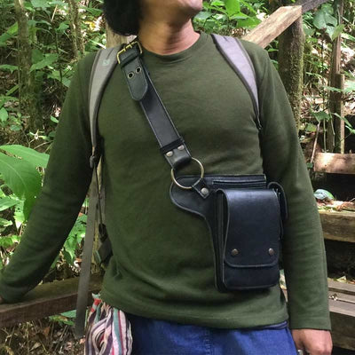Waist Bag For Daily Medieval Retro Utility Leather Belt Bag