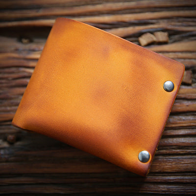 Vintage  Rivet Genuine Leather Wallet