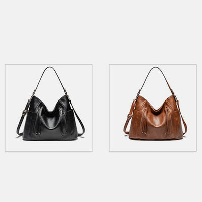Tote Handbags Set Women Leather Hobo Shoulder Bag with Small Clutch