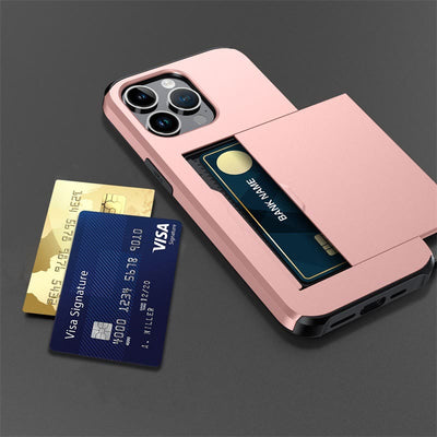 Iphone Slide Card Phone Case 2 In 1 Anti Fall Wallet Case for iPhone 14/15/16