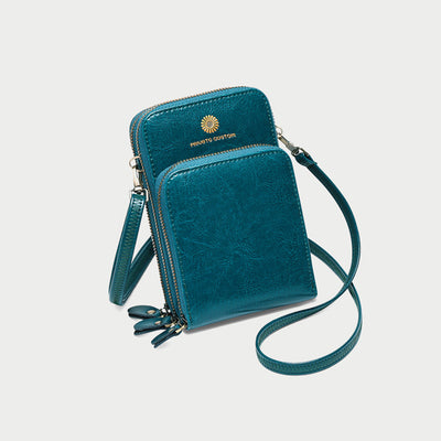 Sunflower Leather Phone Bag Multi-Slot Crossbody Mini Bag with Card Holder Coin Purses