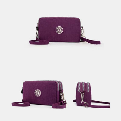 3 Zip Mini Crossbody Bag Lightweight Cellphone Wallet Long Wristlet Purses