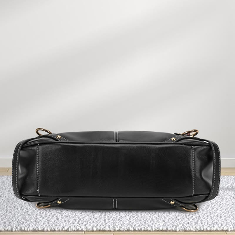 Multifunctional Pleated Tote Women Classic Plain Color Underarm Purse