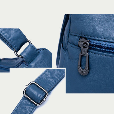 Vintage Large Capacity Shoulder Bag For Women Soft Leather Purse