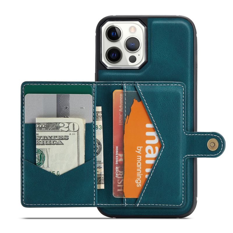 Leather Wallet Case Removable Card Holder Kickstand for iPhone 13 Pro Max Multi Model Optionals