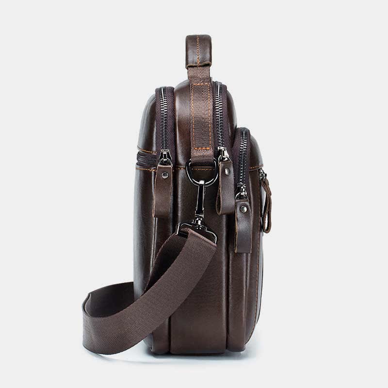 Multi-pocket Real Leather Small Messenger Bag Shoulder Purse Travel Carry Bag
