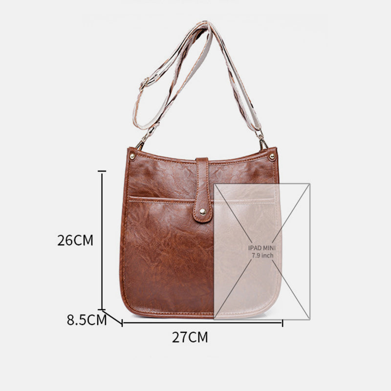 Crossbody Bag for Women PU Leather Vintage Adjustable Shoulder Bag
