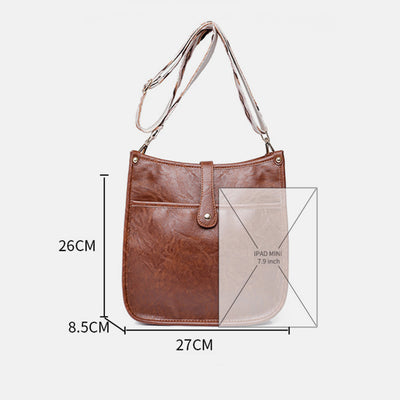 Crossbody Bag for Women PU Leather Vintage Adjustable Shoulder Bag