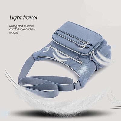 Lightweight Multi-Pocket Nylon Purse for Women Multifunctional Crossbody Shoulder Bag