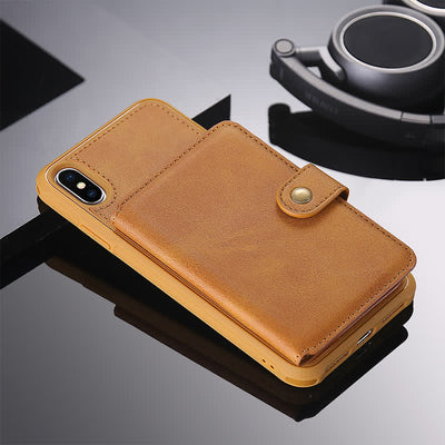 Multi-Slot Leather Wallet Case for iPhone Samsung