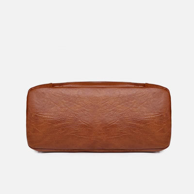 Minimalist Faux Leather Purse Triple Layer Vintage Women Crossbody Bag