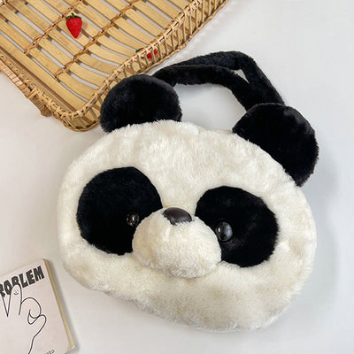 Cute Panda Shoulder Bag For Women Plush Underarm Bag