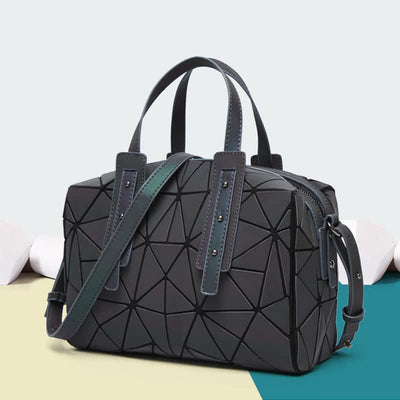 Geometric Purses Handbag Fashion Reflective Tote Bag with Crossbody Strap