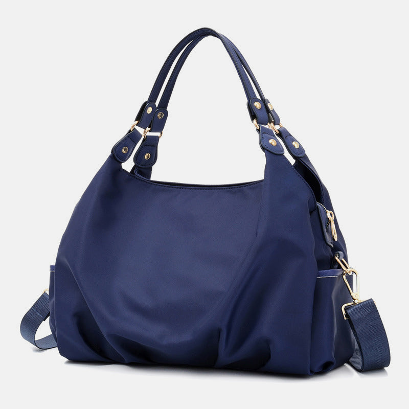 Triple Compartment Tote Handbag Large Capacity Hobo Handbag with Crossbody Strap