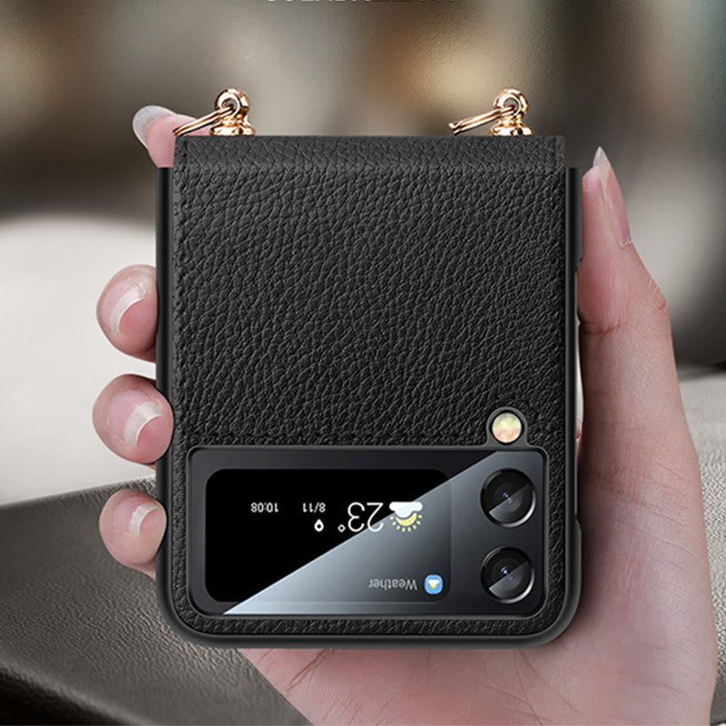 Crossbody Phone Case Samsung Z Flip 4 Folding Screen Leather Protective Cover