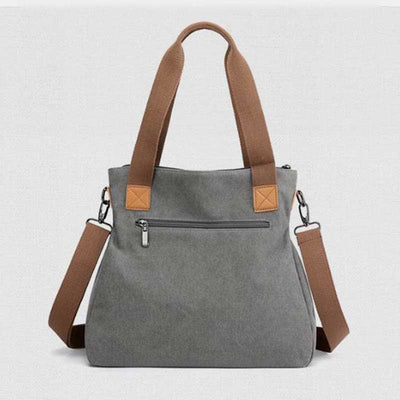 Floral Print Canvas Handbag for Women Top Handle Satchel Crossbody Bag
